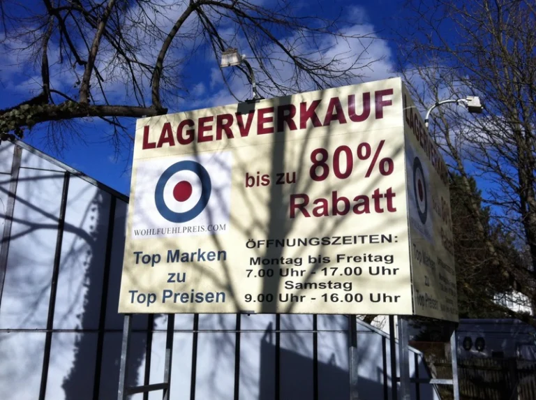 Wohlfühlpreis Lagerverkauf München