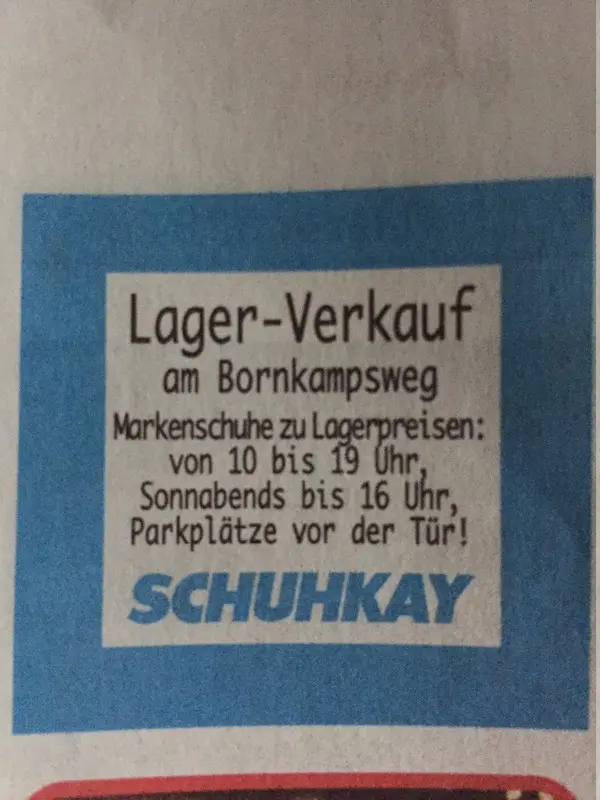 Schuhkay Lagerverkauf Hamburg